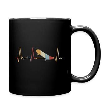 Heartbeat Skateboard - Full Colour Mug - black - Right