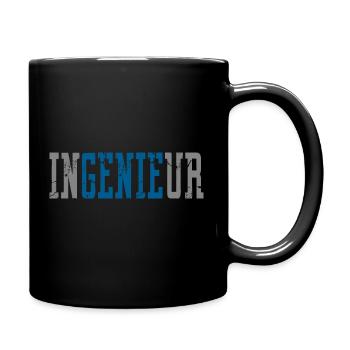 Ingenieur Genie Spruch Geschenk Student - Tasse einfarbig - Schwarz - Rechts