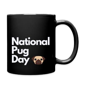 National Pug Day Mops - Full Colour Mug - black - Right