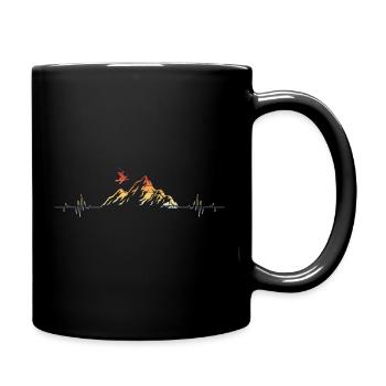 Ski Vintage Skier Herzschlag Berge Retro Skifahren - Tasse einfarbig - Schwarz - Rechts