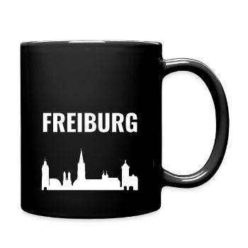 Freiburg Skyline-Collage - Tasse einfarbig - Schwarz - Rechts