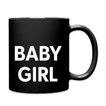 Baby Girl White Text - Full Colour Mug - black - Right
