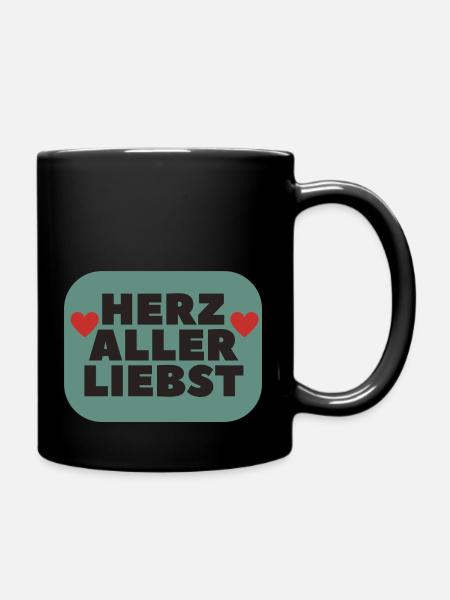 Herz aller liebst Lieblingsmensch Geschenkidee - Tasse einfarbig - Schwarz