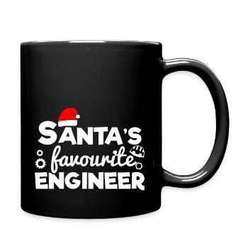 Funny Christmas Santa's favourite engineer - Full Colour Mug - black - Right