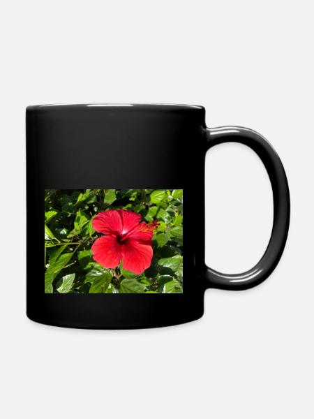 Hibiskus - Tasse einfarbig - Schwarz