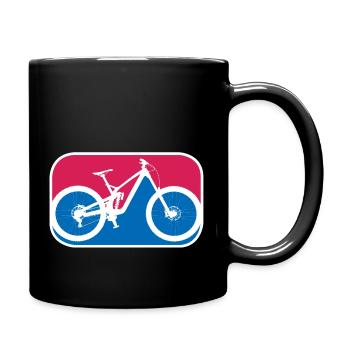 Mountainbike Downhill Fahrrad mtb logo Geschenk - Tasse einfarbig - Schwarz - Rechts