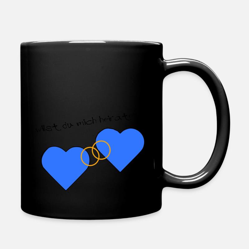 Heiratsantrag blau blau - Tasse einfarbig - Schwarz