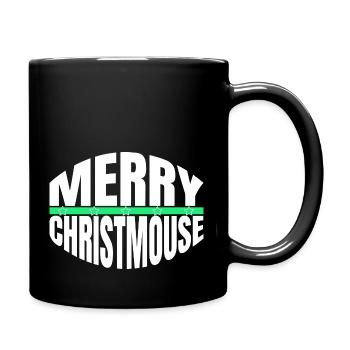 santa dinosaur fan birthday present idea comic - Tasse einfarbig - Schwarz - Rechts