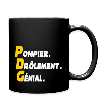 cadeau humour pompier / pompier drôlement génial - Mug uni - noir - Droite