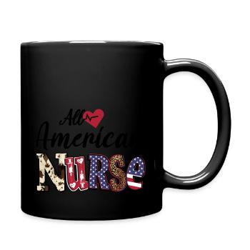 all american nurse - Full Colour Mug - black - Right