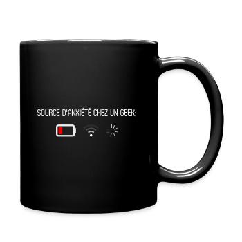 Source d anxiété chez un Geek - Mug uni - noir - Droite