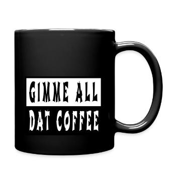 birthday present caffeine morning cappuccino quote - Tasse einfarbig - Schwarz - Rechts