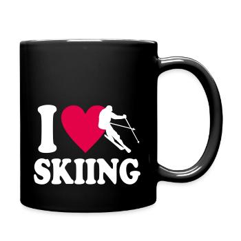 I love Skiing - Tasse einfarbig - Schwarz - Rechts