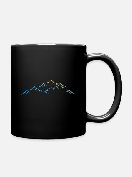 berg sonnenaufgang - Tasse einfarbig - Schwarz