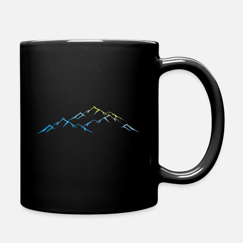 berg sonnenaufgang - Tasse einfarbig - Schwarz