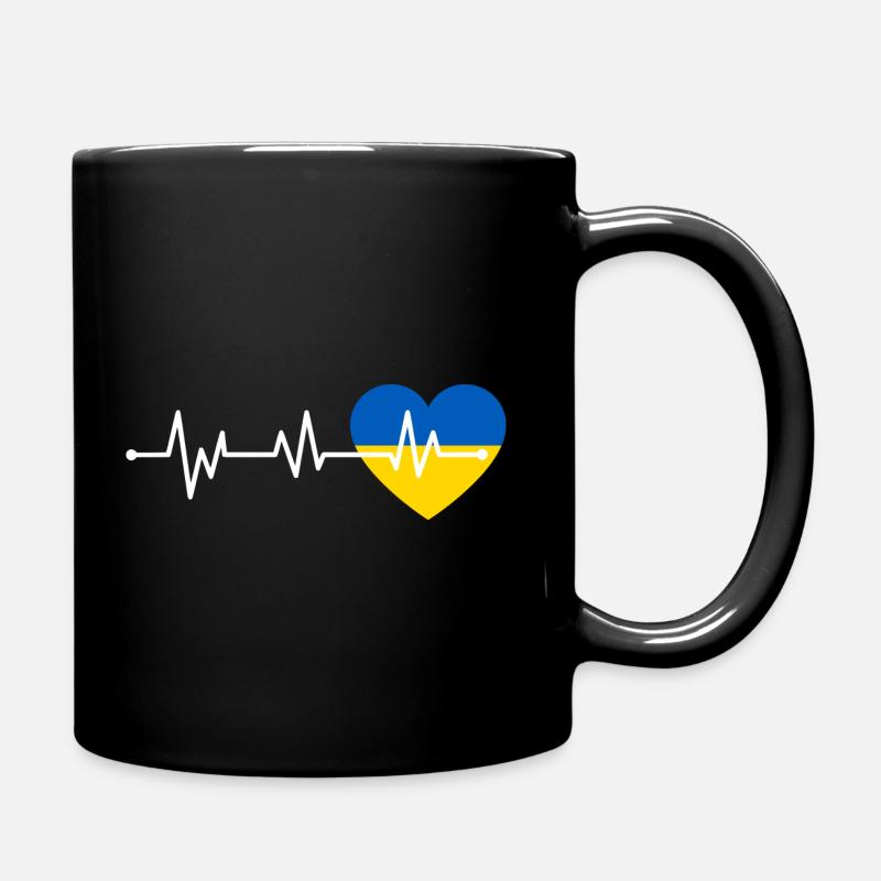 Heartbeat Ukraine - Full Colour Mug - black