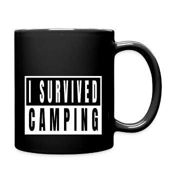 funny camping is in tents camping men campfires - Tasse einfarbig - Schwarz - Rechts