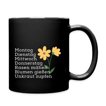 garten pflegen - Tasse einfarbig - Schwarz - Rechts
