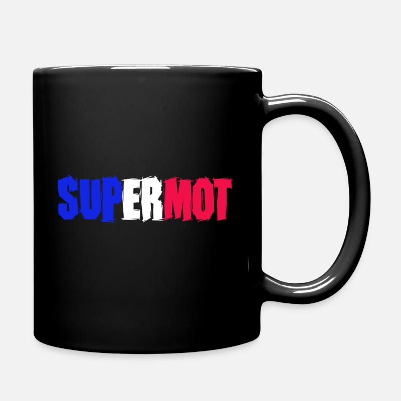 Supermot Logo Bleu Blanc Rouge - Mug uni - noir