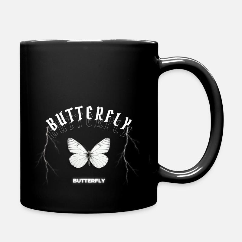 Schmetterling - Tasse einfarbig - Schwarz