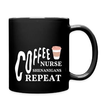 Coffee Nurse Repeat - Full Colour Mug - black - Right