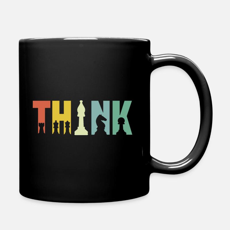 Think Chess Chess Pieces - Full Colour Mug - black