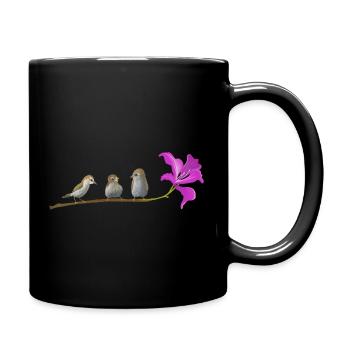 Little birdies Kleine Vögel - Tasse einfarbig - Schwarz - Rechts