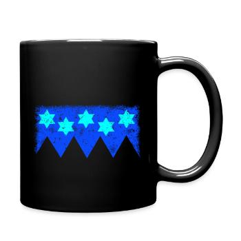 Sky with stars - Ornament border - Full Colour Mug - black - Right