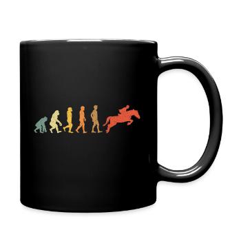 Pferd Reiten Evolution Vintge Retro - Tasse einfarbig - Schwarz - Rechts