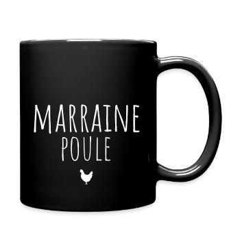 marraine poule / cadeau humour marraine - Mug uni - noir - Droite