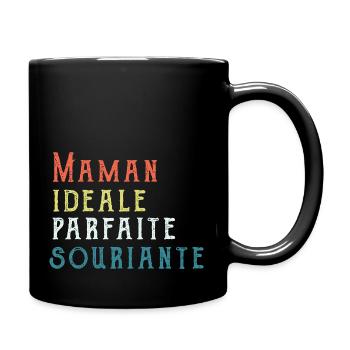 Maman parfaite ideal souriante - Mug uni - noir - Droite