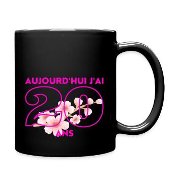 aujourd'hui j'ai 20 ans - Mug uni - noir - Droite