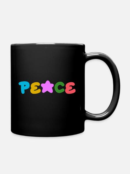 Peace Positive Thinking - Full Colour Mug - black