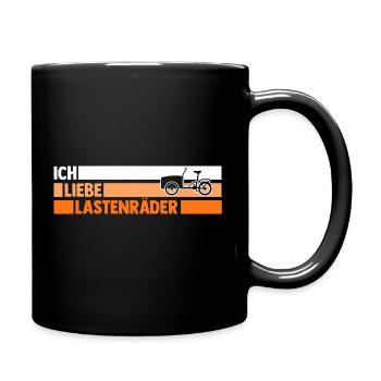Fahrrad Lastenfahrrad Lastenrad - Tasse einfarbig - Schwarz - Rechts