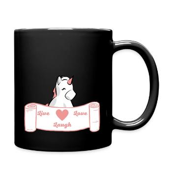 Live, Love, Laugh - Weiß/Rose - Tasse einfarbig - Schwarz - Rechts
