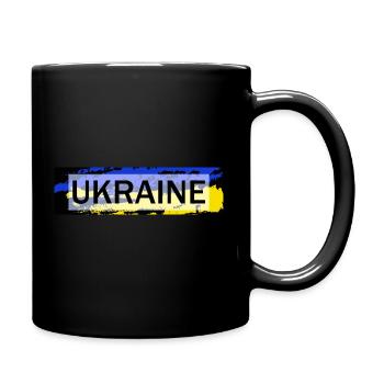 Ukrainian flag text of Ukraine - Full Colour Mug - black - Right