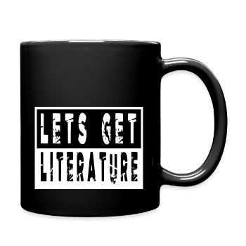 Book Cat Wine Comics Book Reader Love Joke - Full Colour Mug - black - Right