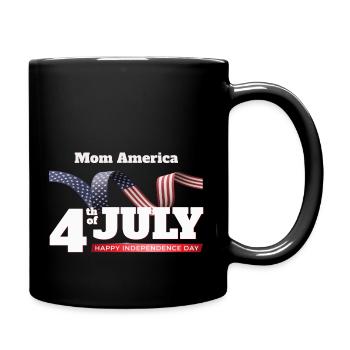 4. Juli Flaggendesign Mom Amerika - Tasse einfarbig - Schwarz - Rechts