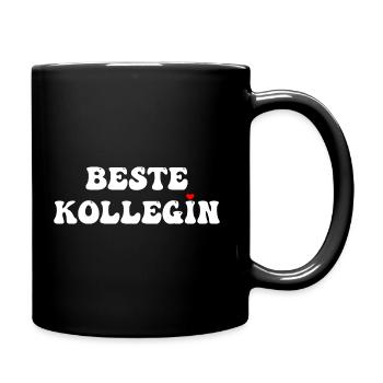 Beste Kollegin Geschenkidee - Tasse einfarbig - Schwarz - Rechts