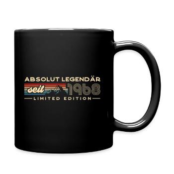 Retro 1968 Jahrgang 55er Vintage Geburtstag - Tasse einfarbig - Schwarz - Rechts