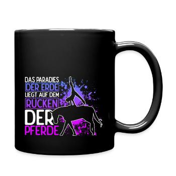 Reiten Pferd Spruch Reiterin Reiterhof Reitverein - Tasse einfarbig - Schwarz - Rechts