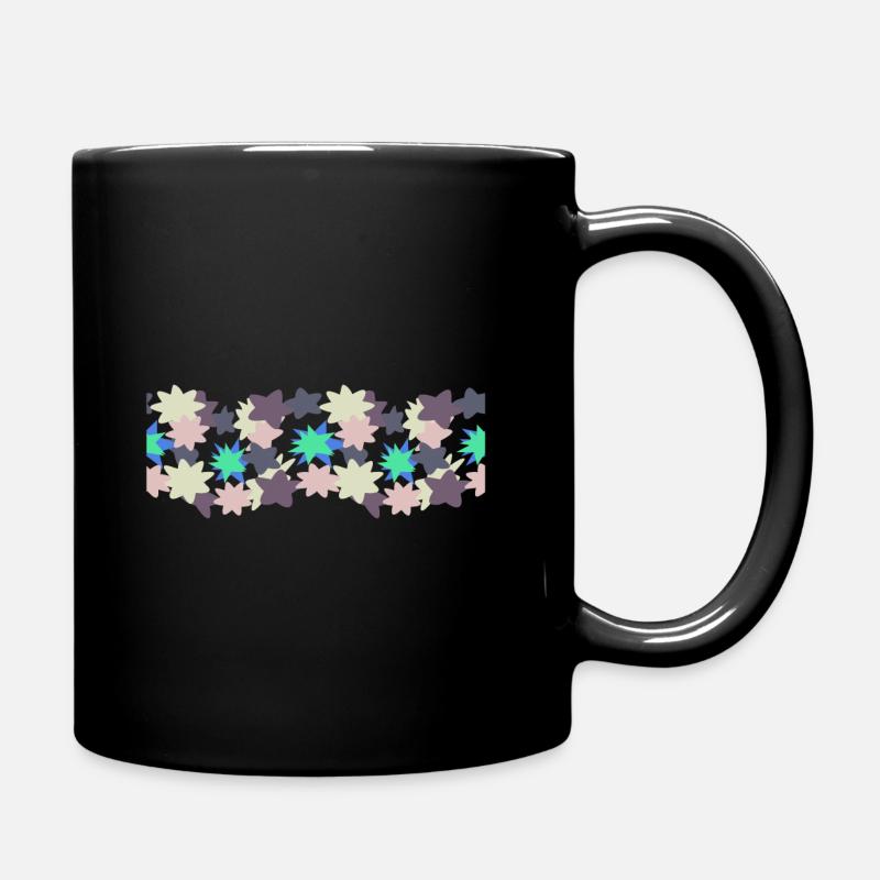 Rayures fleuries - Mug uni - noir