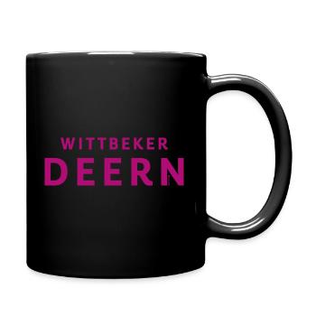 „Wittbeker Deern“ pink - Tasse einfarbig - Schwarz - Rechts