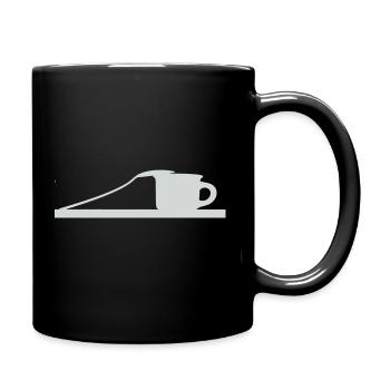 Cuillère posée sur tasse - gris clair - Mug uni - noir - Droite