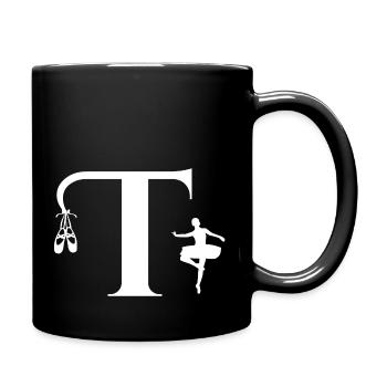 Letter t ballerina - Full Colour Mug - black - Right