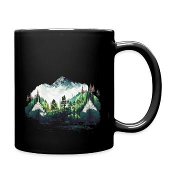Logo der Natur auf der Spur - Tasse einfarbig - Schwarz - Rechts