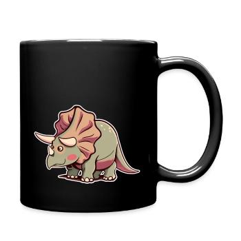 Triceratops Chibi - Tasse einfarbig - Schwarz - Rechts