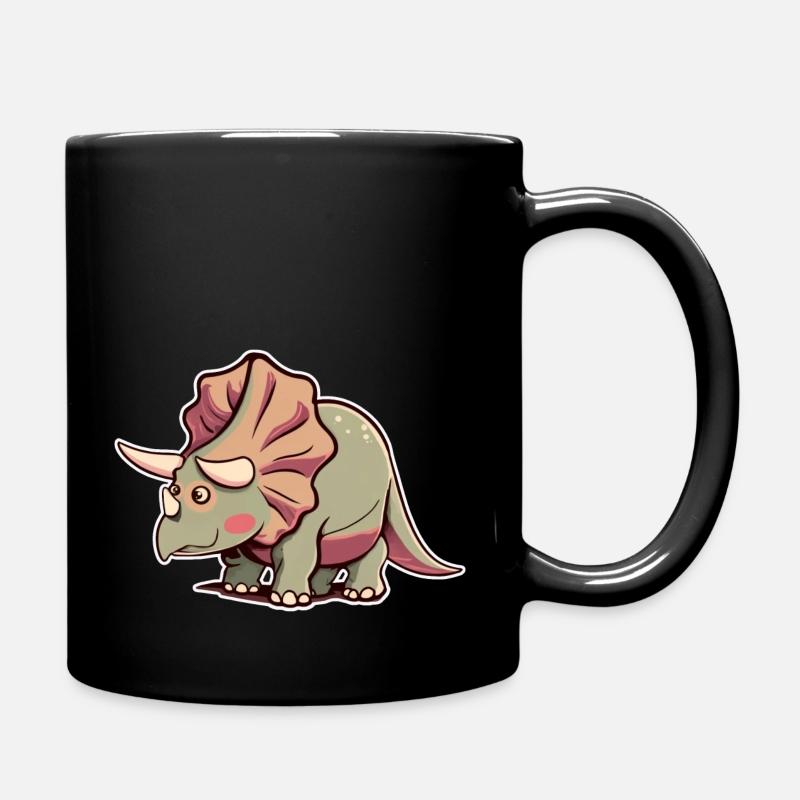 Triceratops Chibi - Full Colour Mug - black