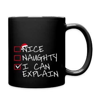 Nice naughty i can explain - Tasse einfarbig - Schwarz - Rechts
