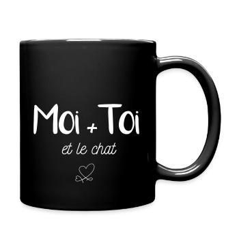 Moi toi et le chat - Mug uni - noir - Droite